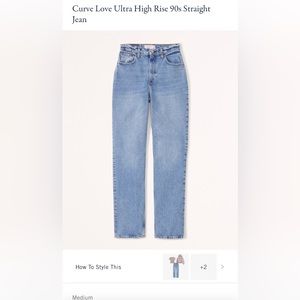 Abercrombie & Fitch Curve Love Ultra High Rise 90s Straight Jean